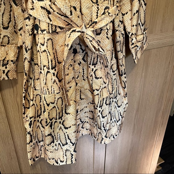 FRAME Python Overcoat Belted Trench Yellow M - Picture 10 of 12